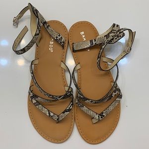 Bamboo Snake Print Sandals Size 9